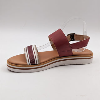 Timberland Women Adley Leather Burgundy Buckle Leather Sandals Size 11