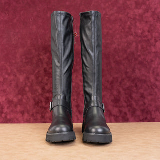 Blondo Women Vienna Black Leather Moto Biker Waterproof Knee High Boots size 9