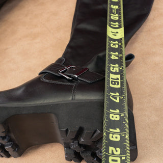 Blondo Women Vienna Black Leather Moto Biker Waterproof Knee High Boots size 9