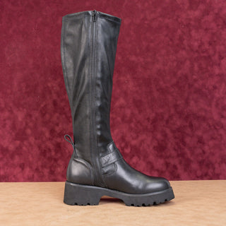 Blondo Women Vienna Black Leather Moto Biker Waterproof Knee High Boots size 9