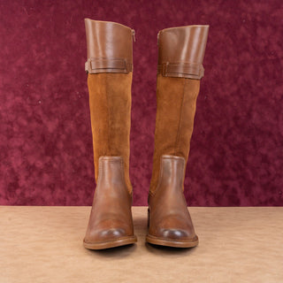 Clarks Women Carl Brown Suede Leather Riding Equestrian Tall Knee Boots sz 10
