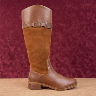 Clarks Women Carl Brown Suede Leather Riding Equestrian Tall Knee Boots sz 10