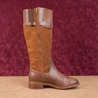 Clarks Women Carl Brown Suede Leather Riding Equestrian Tall Knee Boots sz 10