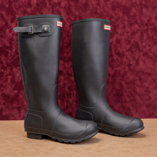 Hunter Wmn Original Tall Farm Barn Dark Grey Wellies Rain Rubber Boots 9US EUR40