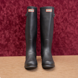 Hunter Wmn Original Tall Farm Barn Dark Grey Wellies Rain Rubber Boots 9US EUR40
