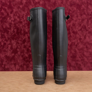 Hunter Wmn Original Tall Farm Barn Dark Grey Wellies Rain Rubber Boots 9US EUR40