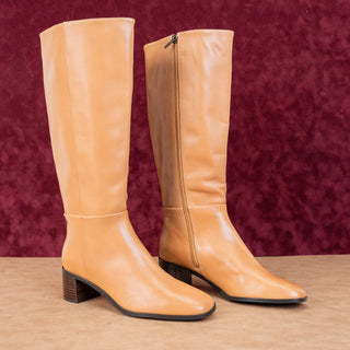 Madewell Women Calotta Dress Tall Tan Riding Leather Fashion Knee Boots Sz 7.5
