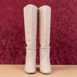 Vince Camuto Women Joanel Dovetail Leather Wide Calf Fashion Knee Boots sz 7.5