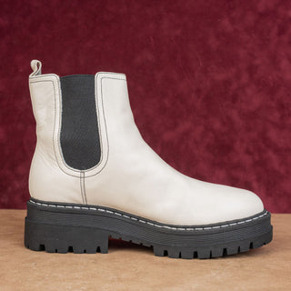 Marc Fisher Women Padmia Chelsea Retro Festival Platform White Leather Boots 8
