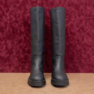 Aerosoles Women Waterproof Farm Barn Black Pull on Wellies Rubber Boots sz 9.5