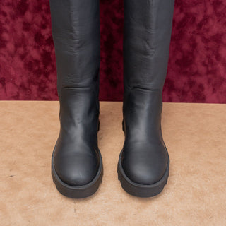 Aerosoles Women Waterproof Farm Barn Black Pull on Wellies Rubber Boots sz 9.5
