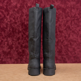 Aerosoles Women Waterproof Farm Barn Black Pull on Wellies Rubber Boots sz 9.5