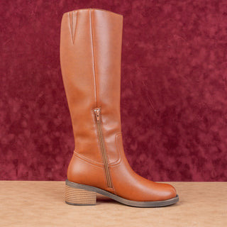 Seychelles Women Brown Faux Leather Boho Cottage RIding Knee Boots sz 7.5