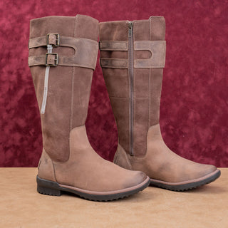 UGG Women Fashion Waterproof Brown Suede Zip Riding Knee Boots sz 6.5US EUR37.5