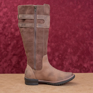 UGG Women Fashion Waterproof Brown Suede Zip Riding Knee Boots sz 6.5US EUR37.5