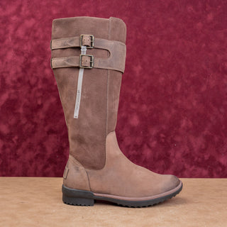 UGG Women Fashion Waterproof Brown Suede Zip Riding Knee Boots sz 6.5US EUR37.5