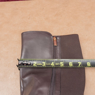 Tommy Hilfiger Wmn Dark Brown Faux Leather Riding Wide Fit Fashion Boots sz 8