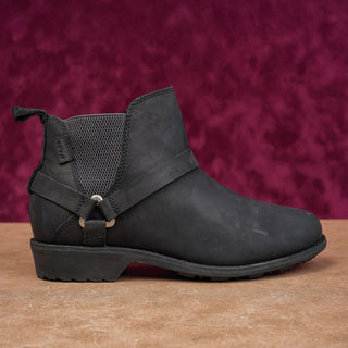 Teva Women Ellery Waterproof Harness Moto Low Heel Black Leather Boots sz 7