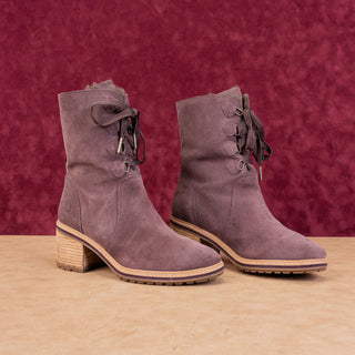Timberland Women Sienna High Lace-up Burgundy Suede Waterproof Mid Boots sz 10