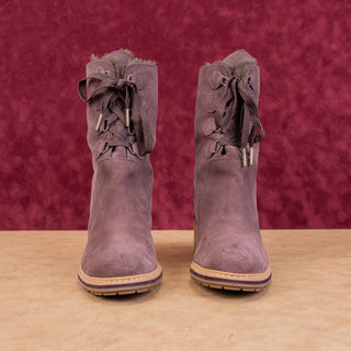Timberland Women Sienna High Lace-up Burgundy Suede Waterproof Mid Boots sz 10