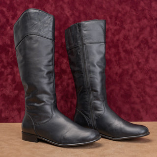 Ciao Bella Women Vintage Y2K Black Leather Riding Equestrian Knee Boots sz 8.5