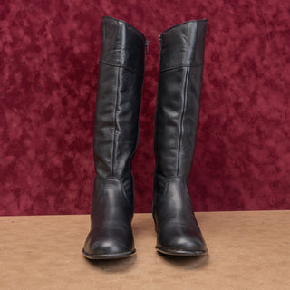 Ciao Bella Women Vintage Y2K Black Leather Riding Equestrian Knee Boots sz 8.5