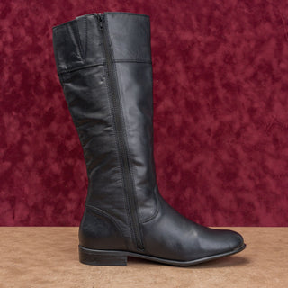 Ciao Bella Women Vintage Y2K Black Leather Riding Equestrian Knee Boots sz 8.5
