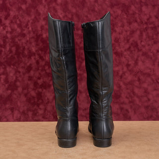 Ciao Bella Women Vintage Y2K Black Leather Riding Equestrian Knee Boots sz 8.5