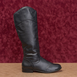Ciao Bella Women Vintage Y2K Black Leather Riding Equestrian Knee Boots sz 8.5