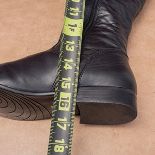 Ciao Bella Women Vintage Y2K Black Leather Riding Equestrian Knee Boots sz 8.5