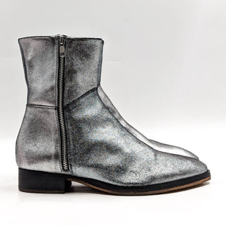 Free People Women Luna Silver Metallic Western Zip Boots size 10US EUR 40