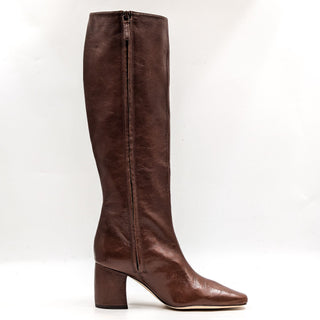 Tory Burch Women Banana Brown Leather Riding Heel Fashion Tall Boots size 6.5