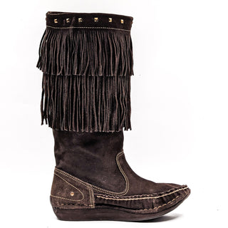 Roper Women Brown Suede Fringe Comfortable Cushion Festival Boots size 9