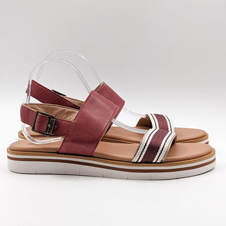 Timberland Women Adley Leather Burgundy Buckle Leather Sandals Size 11