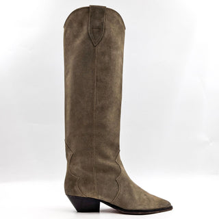 Isabel Marant Women Denvee Western Pointy Toe Taupe Leather Boots Sz 10 EUR 40