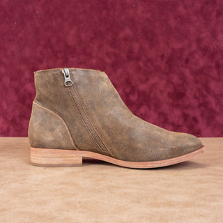 Kork Ease Women Riley Taupe Distress Leather Western Ankle Boots size 9.5