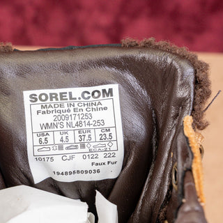Sorel Women Brex Cozy Heel Waterproof Brown Leather Lace-up Ankle Boots sz 6.5