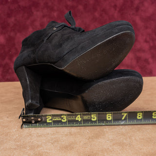 Boden Wmn Vintage Y2K Black Suede Suede Granny Victorian Lace up Boots 8US EUR38