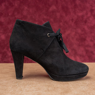 Boden Wmn Vintage Y2K Black Suede Suede Granny Victorian Lace up Boots 8US EUR38