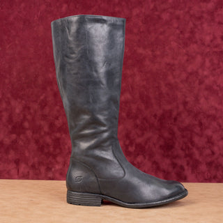 Born Women Shounie Black Leather Wide Calf Riding Knee Boots sz 9.5