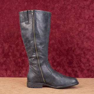 Born Women Shounie Black Leather Wide Calf Riding Knee Boots sz 9.5