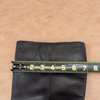 Born Women Black Leather Western Zip Round Toe Knee Boots sz 7.5US EUR38.5