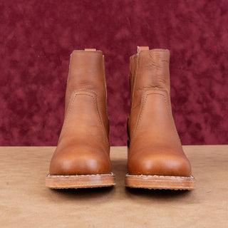 Frye Women Campus Chelsea Brown Leather Pull Ankle Boots sz 7.5