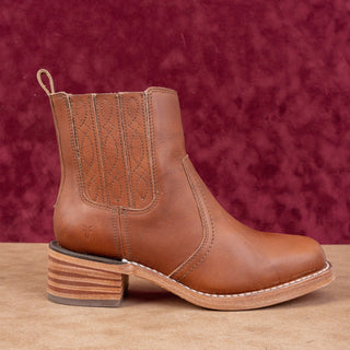 Frye Women Campus Chelsea Brown Leather Pull Ankle Boots sz 7.5