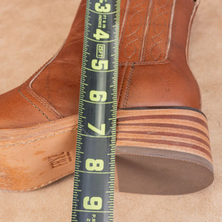 Frye Women Campus Chelsea Brown Leather Pull Ankle Boots sz 7.5