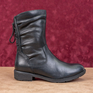 Sofft Wmn Sharnell Low Distress Black Leather Waterproof Back Lace-up Boots 6.5