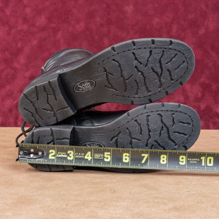 Sofft Wmn Sharnell Low Distress Black Leather Waterproof Back Lace-up Boots 6.5