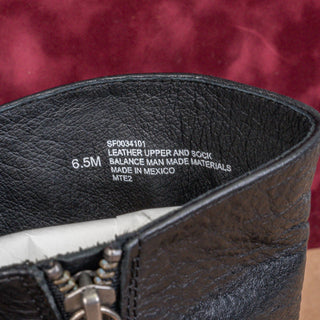 Sofft Wmn Sharnell Low Distress Black Leather Waterproof Back Lace-up Boots 6.5