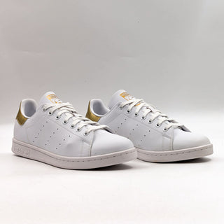 Adidas Men Gold Metallic White Stan Smith lace up Casual Sneakers size 11