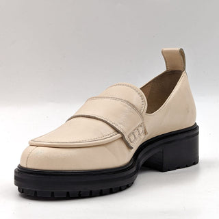 Aeyde Women Oscar Creamy Polido Leather Lug Loafers size 7US EUR37